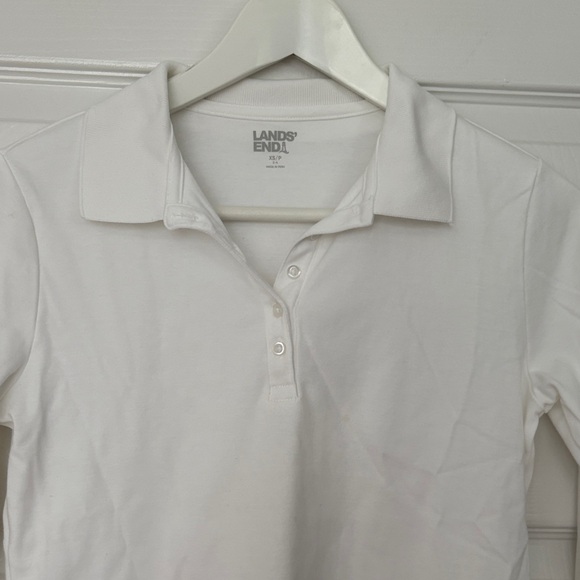Lands' End Classic White Polo Shirt Size Petite XS - Picture 4 of 10
